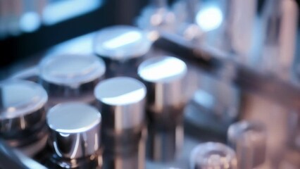 Precision measuring tools are used to ensure accurate amounts of ingredients are used in each cosmetic product adhering to strict industry standards.