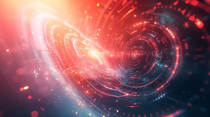 Fototapeta premium main elements make shields, white and blue rings, glowing spirals on the left side of the screen, with spiral elements