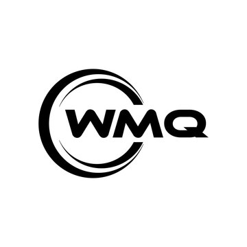 WMQ letter logo design with white background in illustrator, cube logo, vector logo, modern alphabet font overlap style. calligraphy designs for logo, Poster, Invitation, etc.