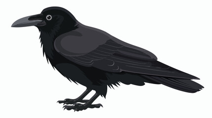 Fototapeta premium Cartoon crow isolated on white background Flat vector