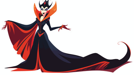 Cartoon evil queen on white background Flat vector 