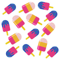 Ice cream vector pattern.
Beautiful summer ice cream pattern