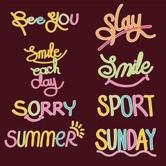 Flat Design Word Sticker