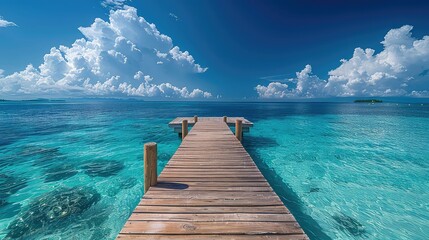 Beautiful sandy beach with white sand and rolling calm wave of turquoise ocean on Sunny day, Generative Ai