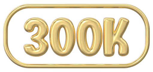 Number 300K Gold 3D Render