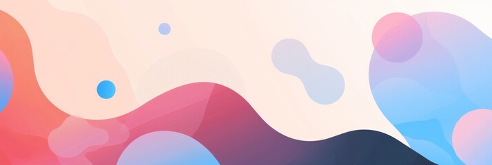 Fototapeta na wymiar Colorful translucent spheres and shapes on gradient background. Soft, pastel-colored spheres with varying opacity overlap on a smooth blue to pink gradient backdrop, creating a dreamy, ethereal vibe