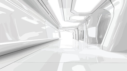 Abstract white interior highlights future. Architectur