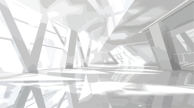 Abstract white interior highlights future. Architectur