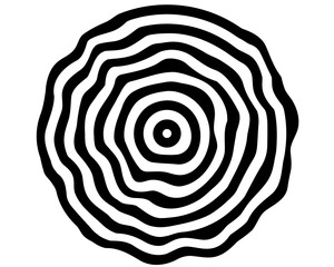 Black on white Abstract Contour Line wave elements, Optical illusion striped lines