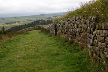 Along the Hadrian's wall between Twice Brewed and Chollerford - Northumberland - England - UK