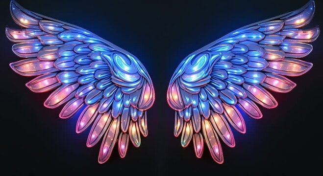 wings light up in sparkling neon colors