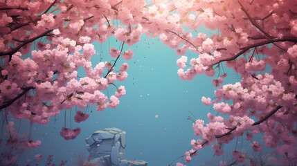 Pink Cherry Blossom and Cherry Tree