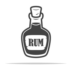Pirate rum bottle icon transparent vector isolated