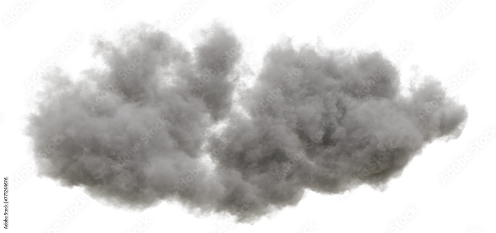 Wall mural cumulus and fluffy cloud shape with isolated on transparent background - png file, 3d rendering illu