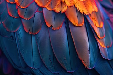 Bunte Federn in Nahaufnahme, nahtloser Hintergrund 