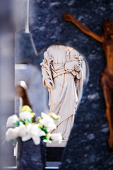 Statues on the tombs of the Alhambra cemetery