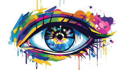 Colorful creative eye concept flat vector isolated on