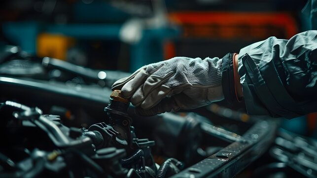 A scene with a mechanic in the work area, reflecting the care and responsibility for the technical condition of the cars.