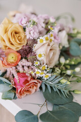 Vibrant floral arrangement with mixed blooms
