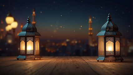 Fototapeta premium lantern islamic background