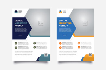  Corporate Flyer Layout with Colorful Elements