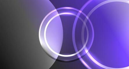 Neon glass circle copyspace for your text or product presentation geometric background. Vector illustration For Wallpaper, Banner, Background, Card, Book Illustration, landing page