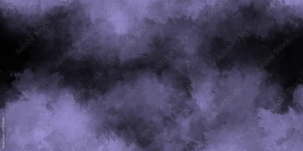 Poster purple smoke texture on black. freeze motion of dust splash abstract background of chaotically mixin