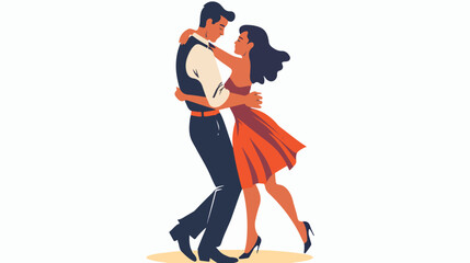 Dancing Couple Vector Illustration flat vector