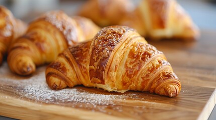 croissant on a wooden board