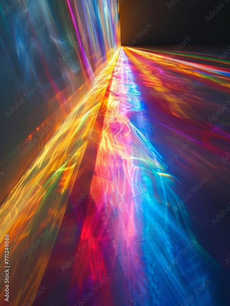 Poster A Spectrum of Light Bending and Refracting Symbolically Artwork Image