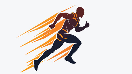Flat vector illustration of a logo depicting an athlet