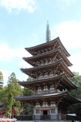 Fototapeta na wymiar Five-Storied Pagoda in Daigoji Temple, Kyoto, Japan