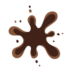 Chocolate Splash on White Background. Melting Chocolate. Vector Illustration.