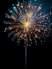 Fototapeta premium Vibrant Fireworks Display Bursting with Color - Celebration Night Sky Art Show