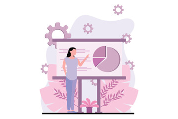 Business Management Flat Design Illustration