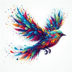 Isolated Colorful Bird on a Clear PNG Canvas, Generative AI