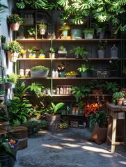 Fototapeta na wymiar Eco-Friendly Corner Store: A Sustainable Oasis for Green Living