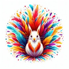 Naklejka premium Isolated Colorful Cat on a Clear PNG Canvas, Generative AI