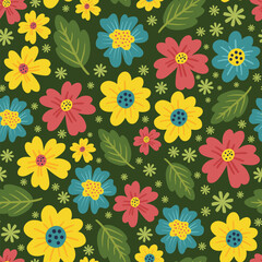 Flower Power Seamless Pattern