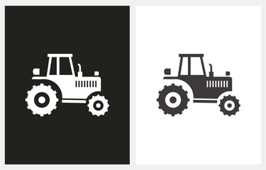 Naklejka premium Tractor Truck Farm illustration silhouette icon vector. Symbol, logo vector graphics.