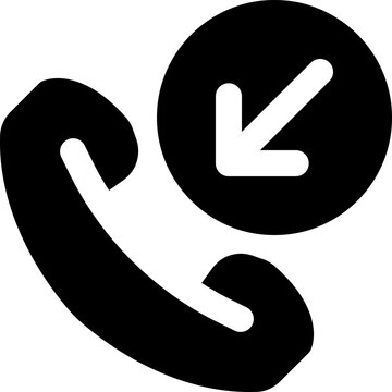 incoming call icon. vector glyph icon for your website, mobile, presentation, and logo design.