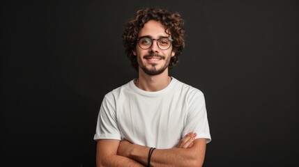 Obraz premium Man in Glasses and White Shirt