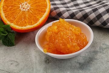 Tasty homemade Orange jam in the bowl