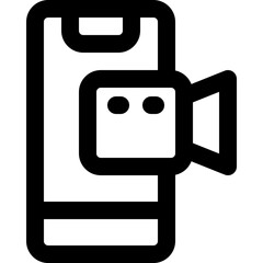 mobile video icon. vector line icon for your website, mobile, presentation, and logo design.
