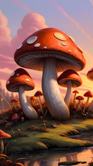 Mushroom in the forest wallpapers for I pad, Notebook cover, I phone, tab mobile high quality images