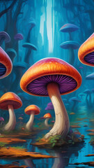 Mushroom on the wall wallpapers for I pad, Notebook cover, I phone, tab mobile high quality images