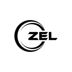 ZEL letter logo design with white background in illustrator, cube logo, vector logo, modern alphabet font overlap style. calligraphy designs for logo, Poster, Invitation, etc. - obrazy, fototapety, plakaty