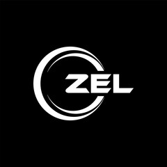 ZEL letter logo design with black background in illustrator, cube logo, vector logo, modern alphabet font overlap style. calligraphy designs for logo, Poster, Invitation, etc. - obrazy, fototapety, plakaty