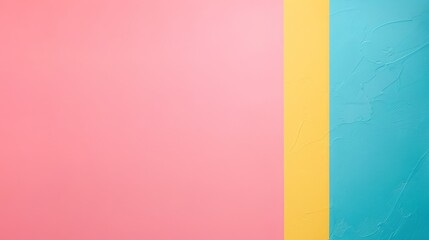 Smooth pastel pink, vibrant yellow, and cool blue blend in a soothing abstract design.. - obrazy, fototapety, plakaty
