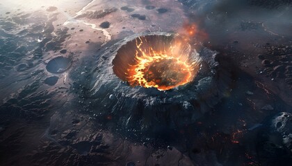 explosion of space meteorite